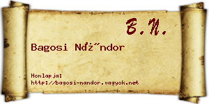 Bagosi Nándor névjegykártya